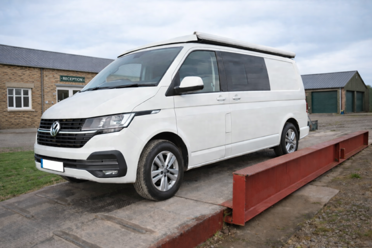 Campervan on weighbridge
